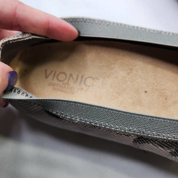 Vionic Allora Ballet Flat Orthotic Shoes Womens Size 7.5 gray Bronze Leather - Picture 2 of 11